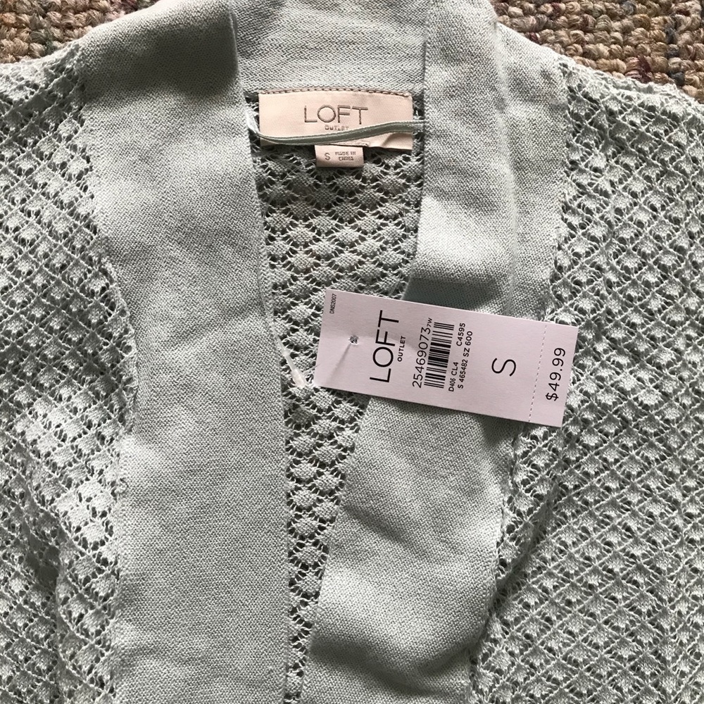 Loft Outlet pointelle open cardigan